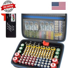 Battery Organizer Storage Case with BT-168 Tester, Holds 136 Batteries AA AA...