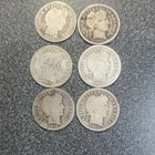 Lot of 6 Barber Dimes 1898 1905 1912 1914 Denver Silver 10C Coins #486