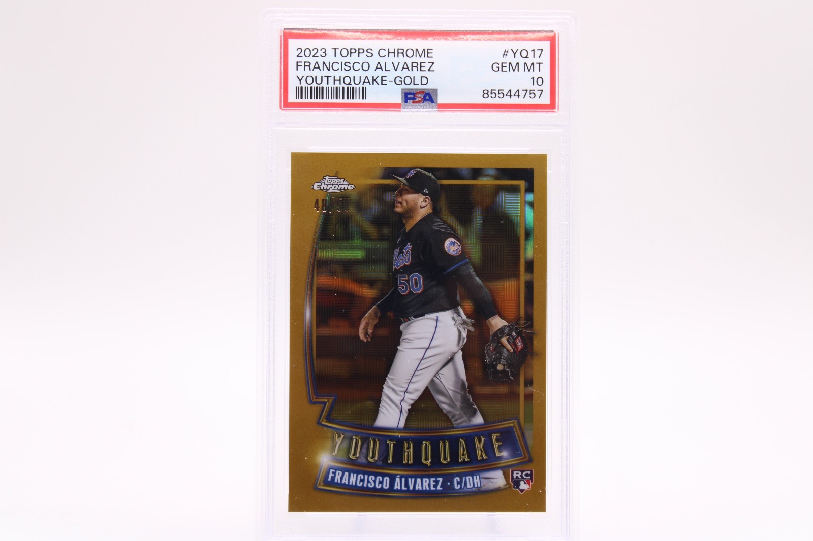 FRANCISCO ALVAREZ 2023 Topps Chrome Youthquake GOLD /50 RC PSA 10 GEM MT