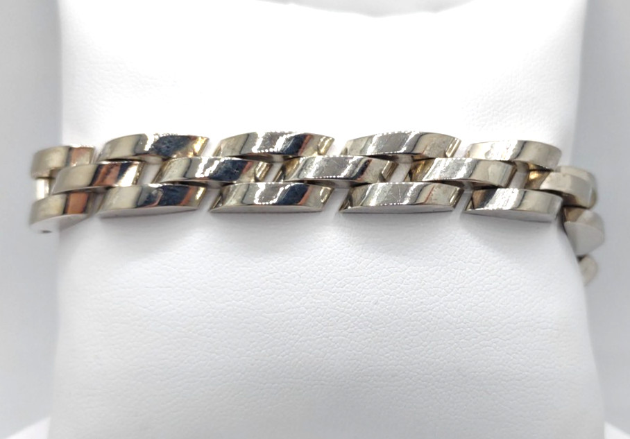 Sterling Silver 925 Heavy Interlocking Links Unis… - image 11