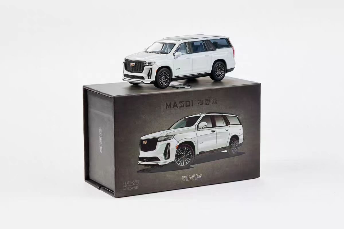 1:64 Cadillac Escalade White Diecast Model - Alloy SUV Car