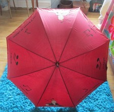 RARE Tintin  Snowy French "Les 7 Boules De Cristal" Maroon Umbrella - 1998