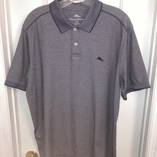 Tommy Bahama Polo Shirt Mens Size Large Blue Embroidered Logo Short Sleeve Golf
