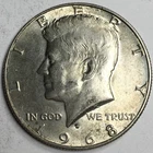 1968-D Kennedy Half Dollar - 40% Silver - (XF) KM#202a Tape Residue - 1491
