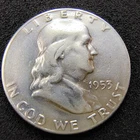 1953-S Franklin Silver Half Dollar 50C - San Francisco - 90% Silver - F Details