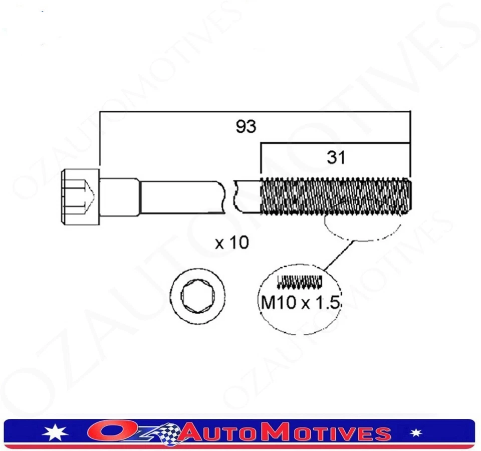 QG16DE ENGINE CYLINDER HEAD BOLTS SET FITS NISSAN PULSAR N16 4cyl 1.6L 1995-2018 - Image 2 of 2