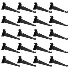 20 Pack Metal Slatwall Shelf Brackets with Lip Heavy Duty, Slatwall Accessory...
