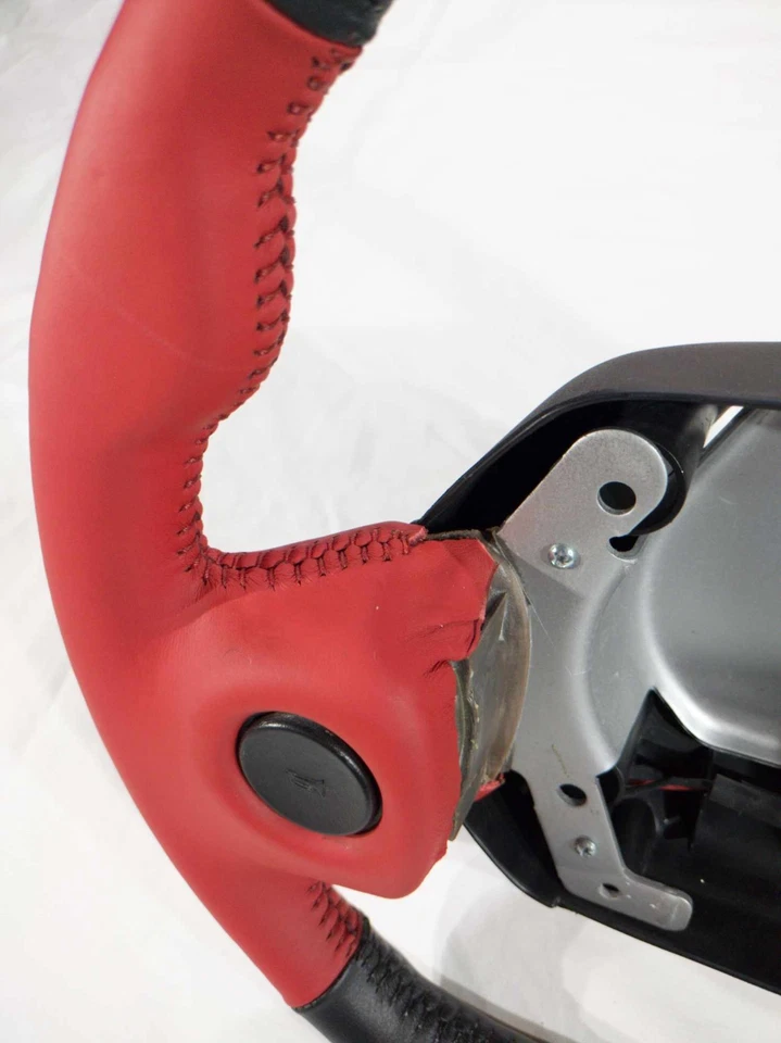 94 95 96 97 Volante Dodge Ram Actualización Personalizada NUEVO CUERO ROJO OEM Foto 2 de 4