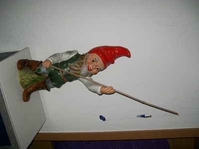   Heissner Zwerg Gartenzwerg Angler Heissner West-Germany Nr. 971 gross #and