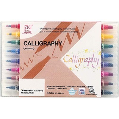 Zig Memory System Calligraphy Markers, Multicolor, 8-Pack 8 Count (Pack of 1)