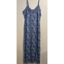 Babydoll Maxy Dress Lace Womens Size Large NoBo No Boundaries 12 Blue Floral