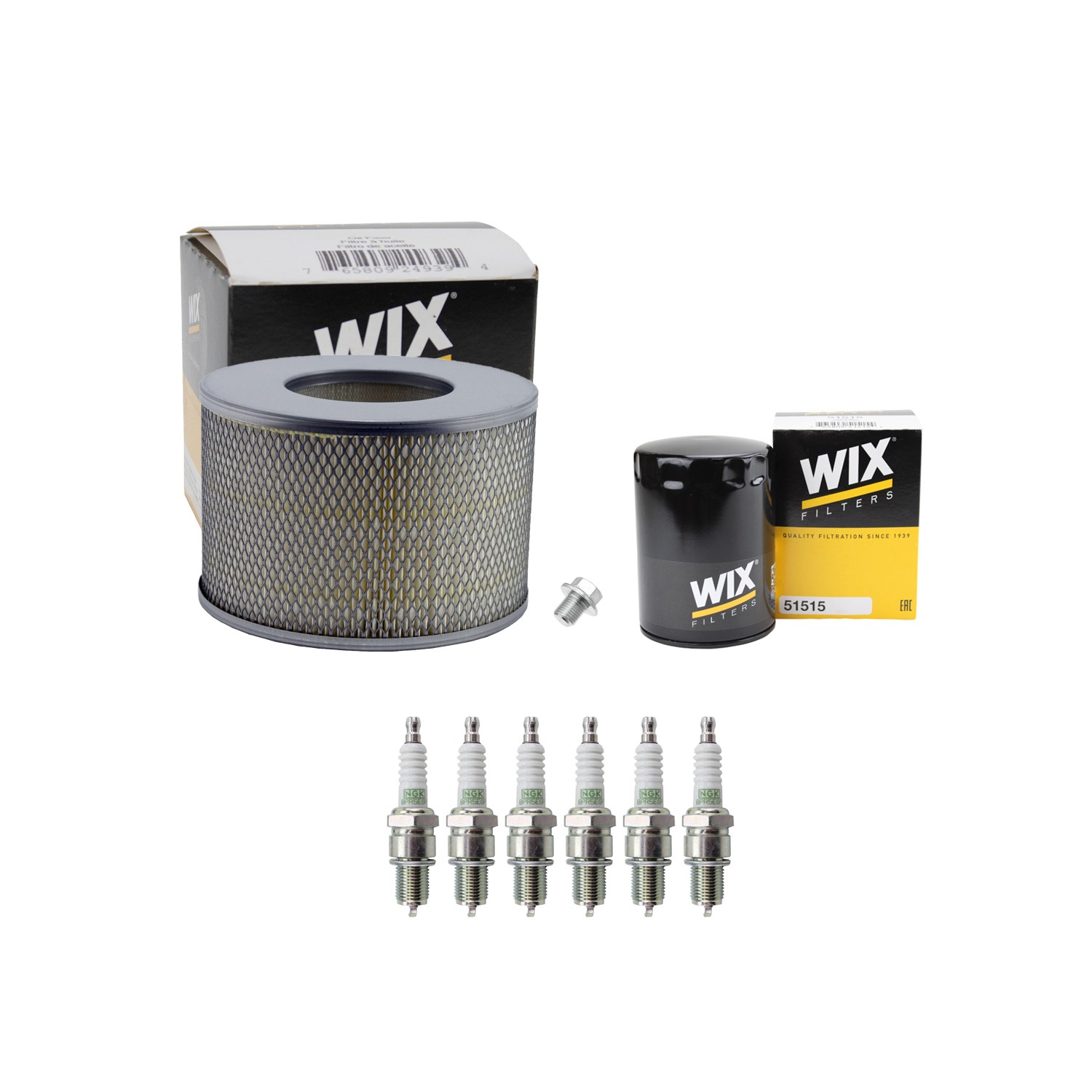 Wix Engine Air Oil Filter  NGK 6 Spark Plugs Kit for Toyota Land Cruiser 4.0 L6