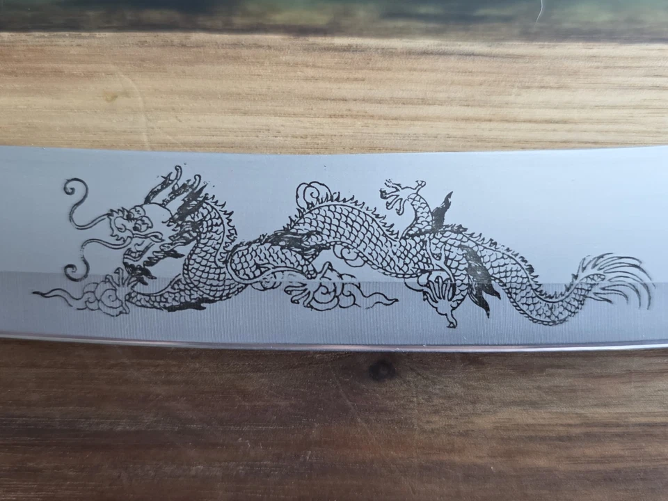 Cuchillo de hoja fija Tanto Dagger con grabado DRAGON personalizado 13" en general Foto 4 de 4