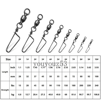 #ad Ball Bearing Fishing Swivel Coastlock Snap High strength Connector 15lb 240lb $22.99