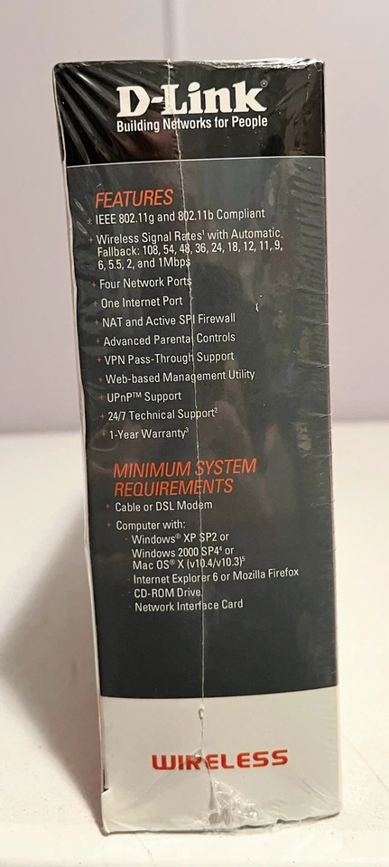 D-Link RangeBooster WBR-2310 108 Mbps 4-Port 10/100 Wireless G Router (WBR-2310) - Image 4 of 4