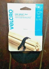 Velcro One-Wrap Roll -Cut to Length Bundling Strap- (Black - 12ft x 3/4in) 90340