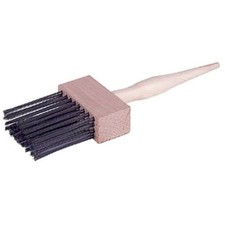 Weiler 44451 4" x 8" Rows Wire Duster, .012 Steel Fill, Wood Handle