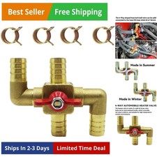 Válvula de control del calentador de latón macizo de 5/8 pulgadas, válvula de agua de calefacción de automóvil de 4 vías...