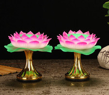 1pairs 10cm LED Buddhist Lotus Lamp Guanyin Bodhisattva Wealth God Buddha Lamp