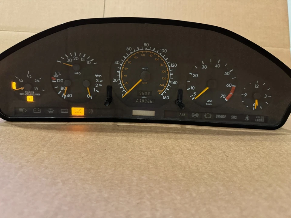 Cuadro medidor velocímetro instrumento Mercedes W140 400SE S420 S500 1992-1995 FABRICANTE DE EQUIPOS ORIGINALES Foto 2 de 4