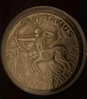 2015 SkullCoins Memento Mori Zodiac Sagittarius 1oz .999 Pure Silver Antiqued
