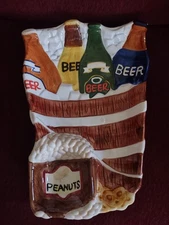 Cardinal Inc Chips & Dip Party Platter Ceramic Beer Peanuts, Football Super Bowl