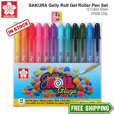 Sakura Gelly Roll Glaze 12 Colour Set   3D Glossy Gel Pens for Craft & Art