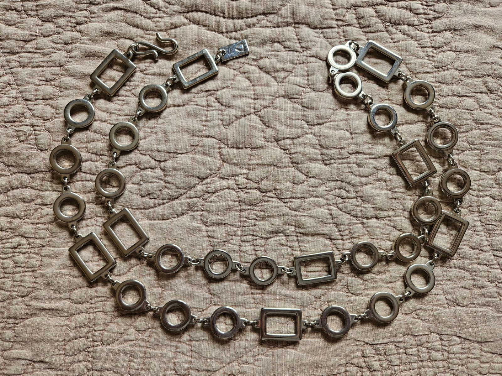 Vintage Rectangular and Circle Adjustable Belt, S… - image 1