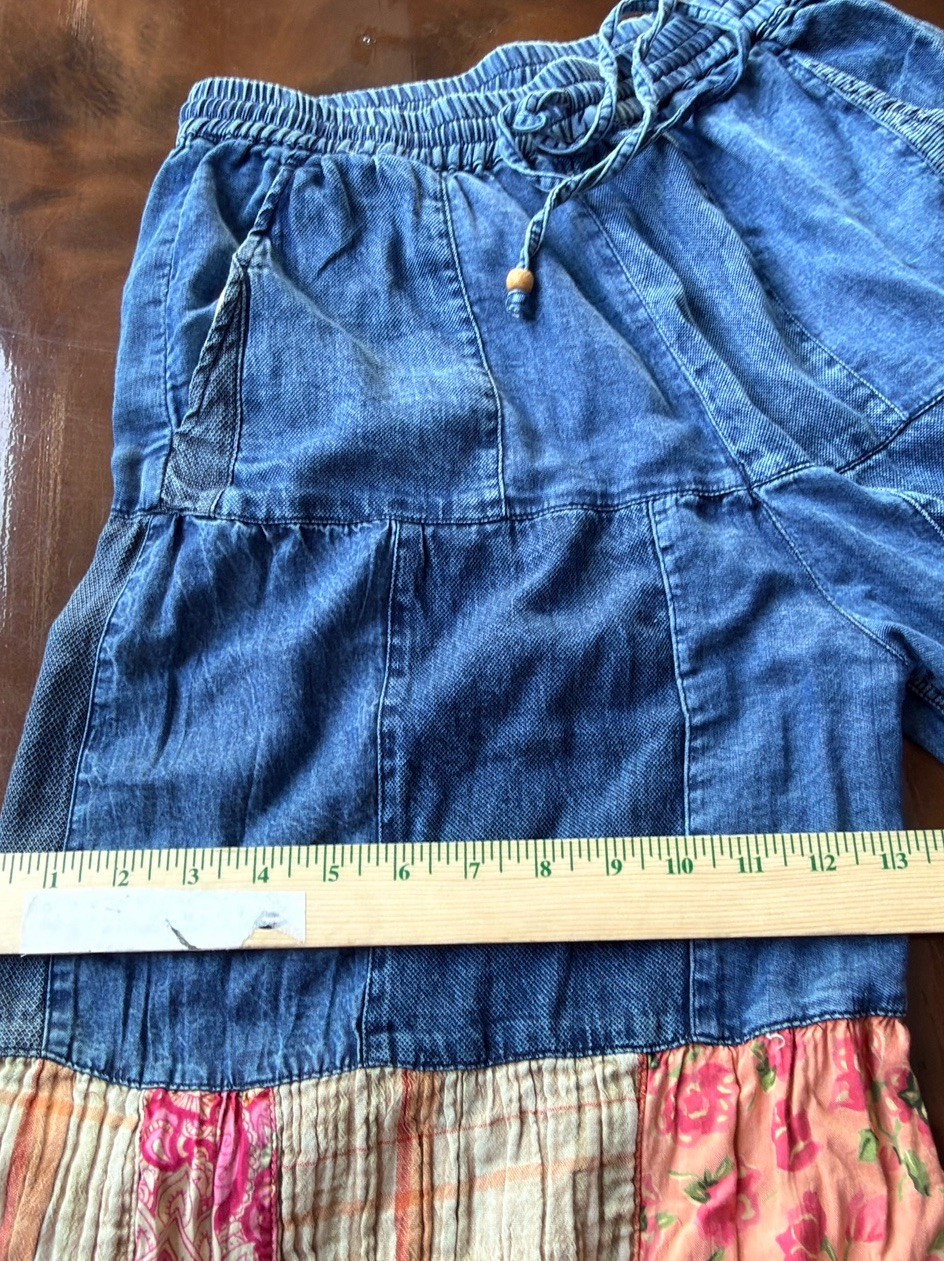 Young Thread Pull On  Denim Patchwork Pant Small … - image 9