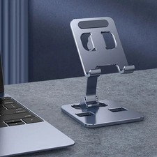 Universal Metal Desk Tabletop Phone iPad Tablet Stand Holder Foldable Adjustable