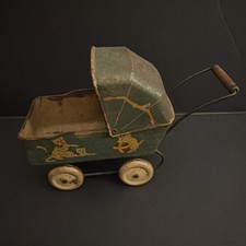 Vintage WYANDOTTE 1930'S TOY BABY BUGGY Litho