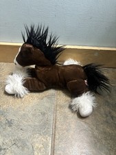 12" Aurora Brown White Pony Horse Plush Stuffed Animal Toy