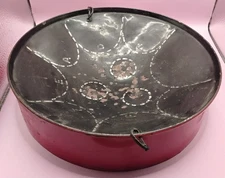 Vintage Steeldrum 12" W/ Red Outer - Used & Rusted In Middle