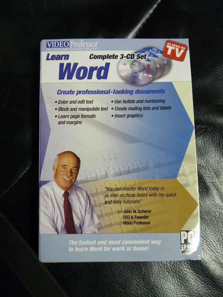 Video Professor Learn Word 3 CD Set Word 2000, 2002, 2003