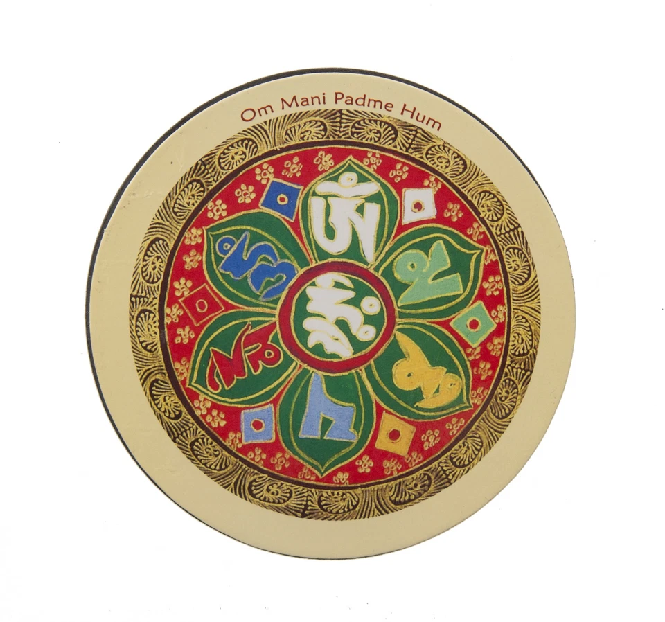 Magnet tibetain mantra bouddhiste Om mani padme hum Nepal Tibet 73 mm # 1688