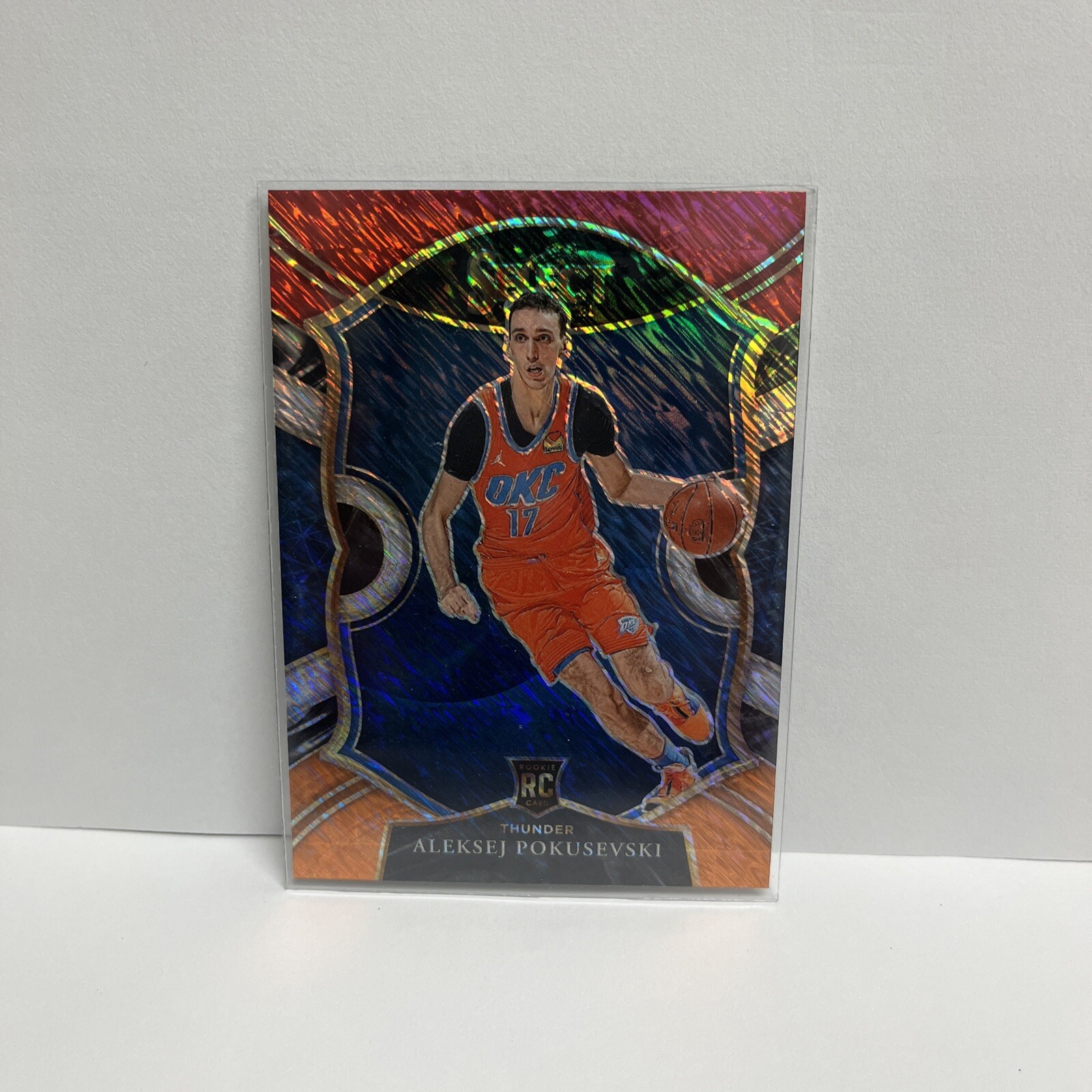 2020-21 Panini Select #77 Aleksej Pokusevski Red WHite Orange Shimmer RC