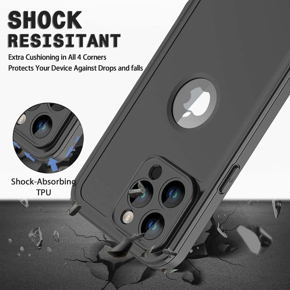 For iPhone 15 Pro Max Plus Waterproof Case Cover Shockproof  w/ Screen Protector - Image 3 of 4