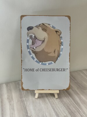 Far Cry 5  Home Of Cheeseburger  8x12 Metal Sign Bear Video Game Fang Center
