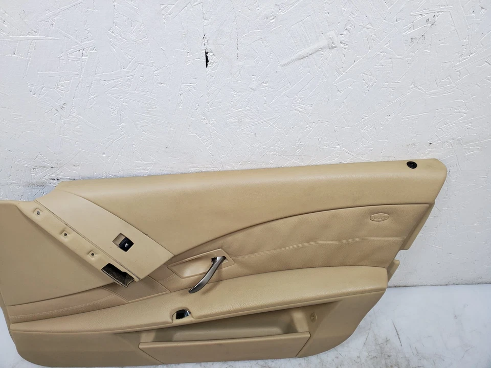 ✅ 04-07 OEM BMW E60 porta frontal do passageiro cartão painel acabamento couro Dakota bege - Imagem 2 de 4