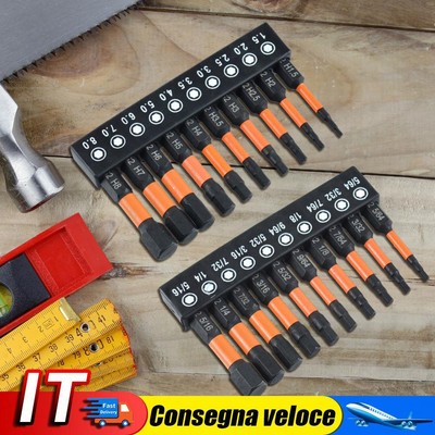 20-teiliges Inbusschlüssel-Bohrer-Set 2 in 1/4 Schaft metrisch SAE Sechskant-Bit-Set S2 Stahl