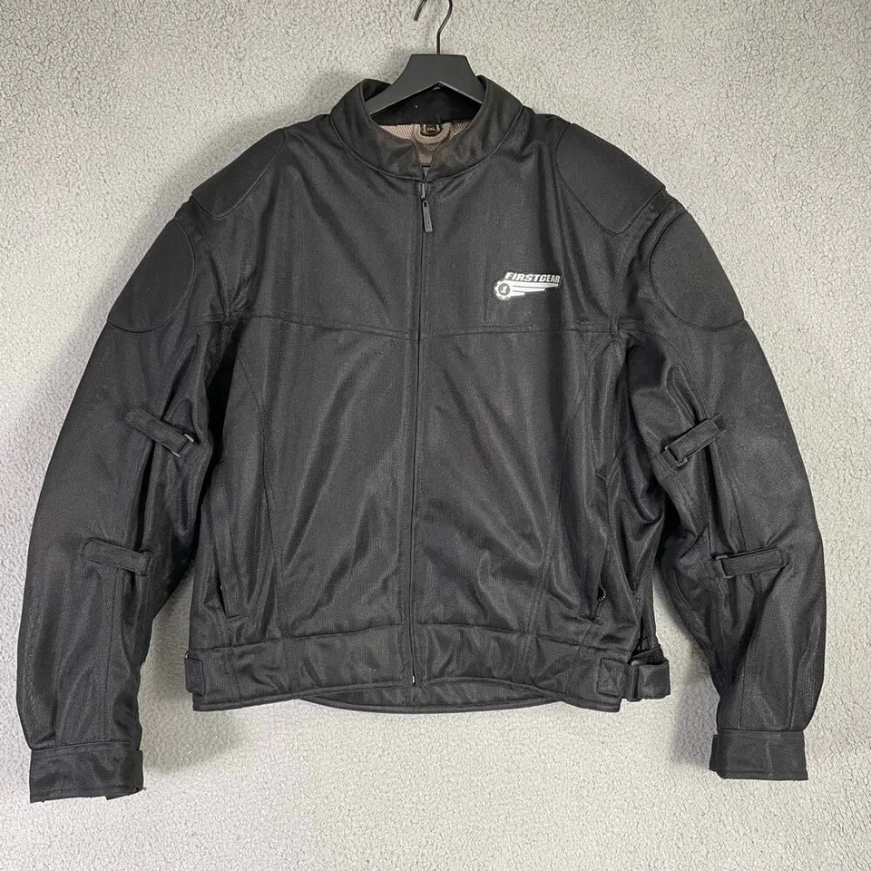 Men’s FirstGear 2XL Black Mesh Motorcycle Jacket Armor Vented Padded Protective - Image 2 of 4