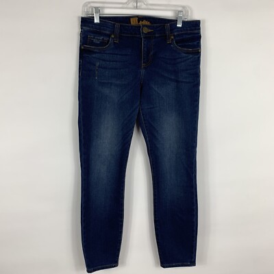 Kut From The Kloth Jeans Size 27 Skinny Blue Dark Wash Distressed Stretch Denim