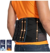 Adjustable Back Brace Lumbar Support Waist Belt For Men Women Pain Relief +Ice P