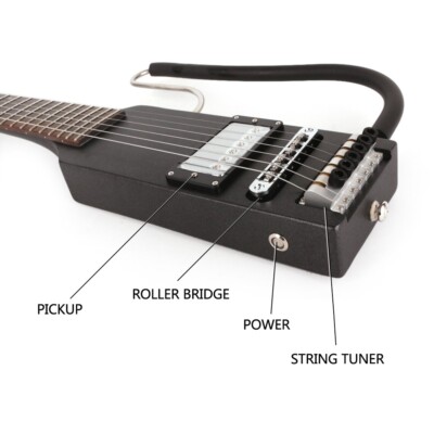 Full scale length electric guitar Headless travel portable built in headphone