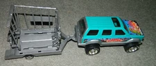 Vintage Tonka Dino Hunter 1992 Truck Jeep Toy With Cage Trailer