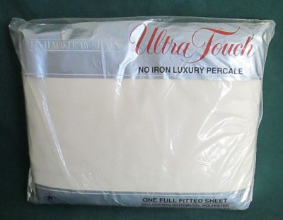 New/Sealed Tastemaker By Stevens Ultra Touch Percale Full Fitted Sheet - Beige