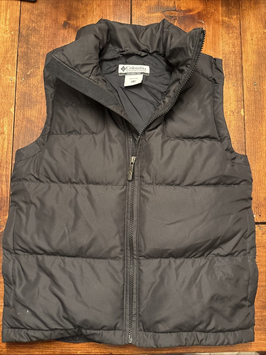Columbia Black Puffy Down Zippered Vest Youth 10/12 | eBay