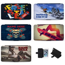 Personalised iPhone Case Skateboard Flip Phone Cover Birthday Gift Ski Snowboard