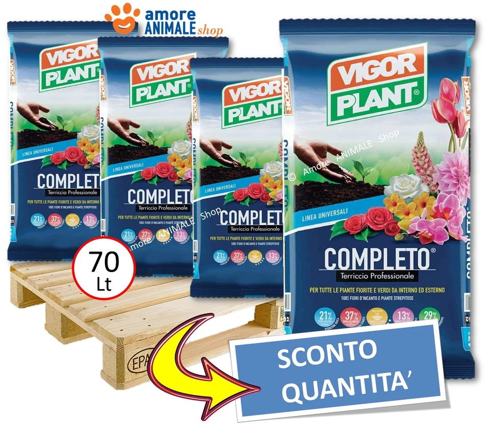 VigorPlant COMPLETO → 45 / 70 Lt - Terriccio UNIVERSALE per Tutte le Piante