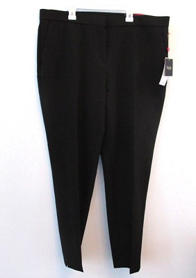 NEW Rafaella Pants Size 16 Black Modern Fit Straight Hip Leg Career Trousers 